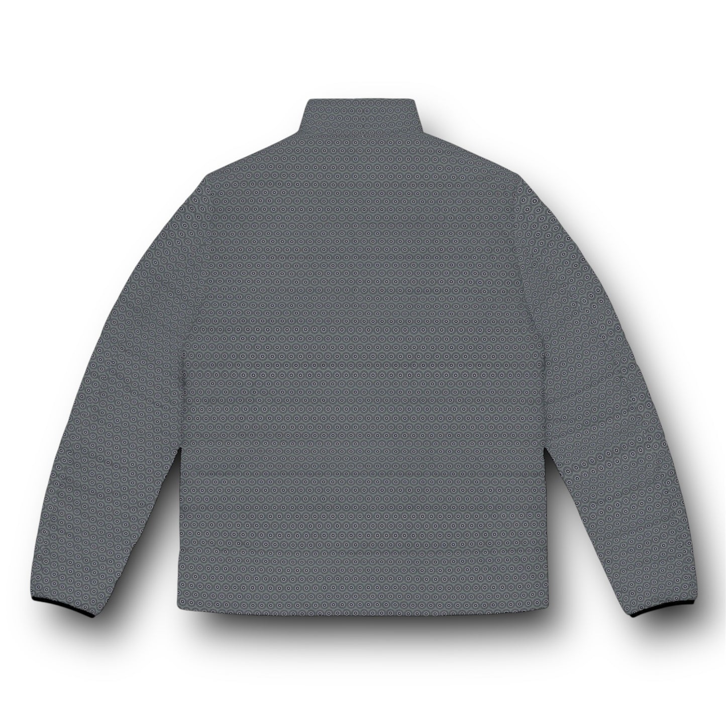 Men's “MAYA” Cymatic AOP Puffer Jacket (Dark Grey)