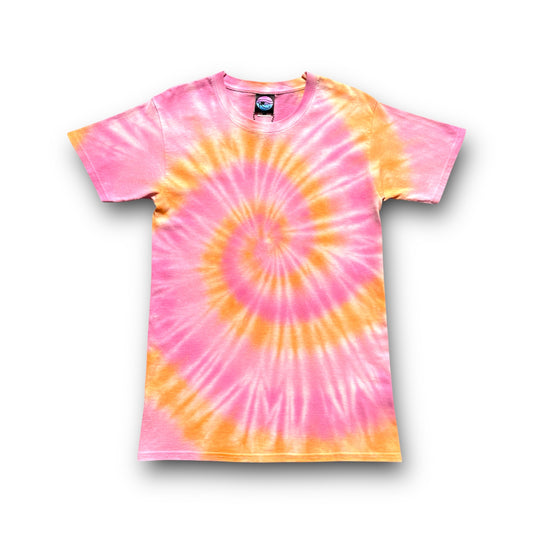 Orange, Pink & Lavender Spiral Tie Dye T Shirt