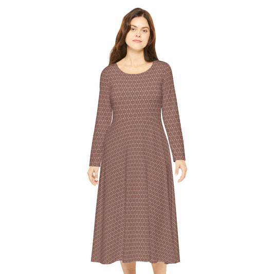 Women's "FREQNCY" Cymatic Aop Elegant Long Sleeve Dress