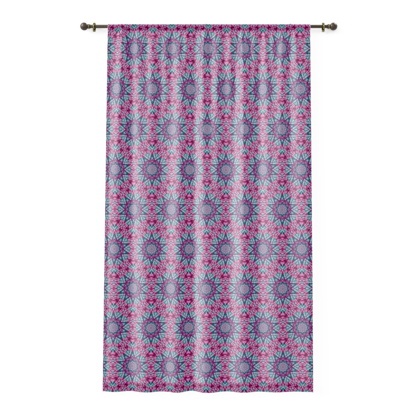 "ULTRAVIOL3T" Cymatic Print Window Curtain - Vibrant Design for Home Decor