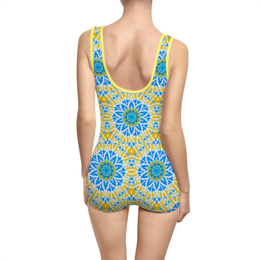 Women’s "GETA" Cymatic AOP Vintage Swimsuit