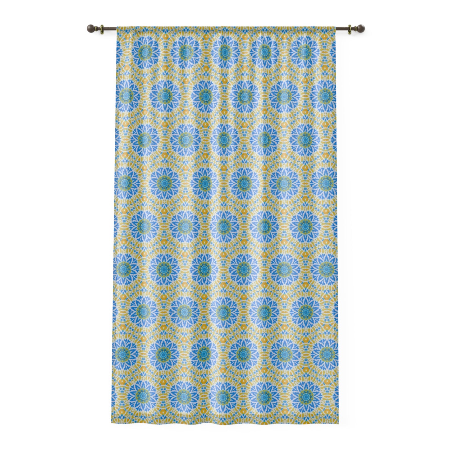 "GETA" Cymatic Print Window Curtain - Vibrant Design for Home Decor