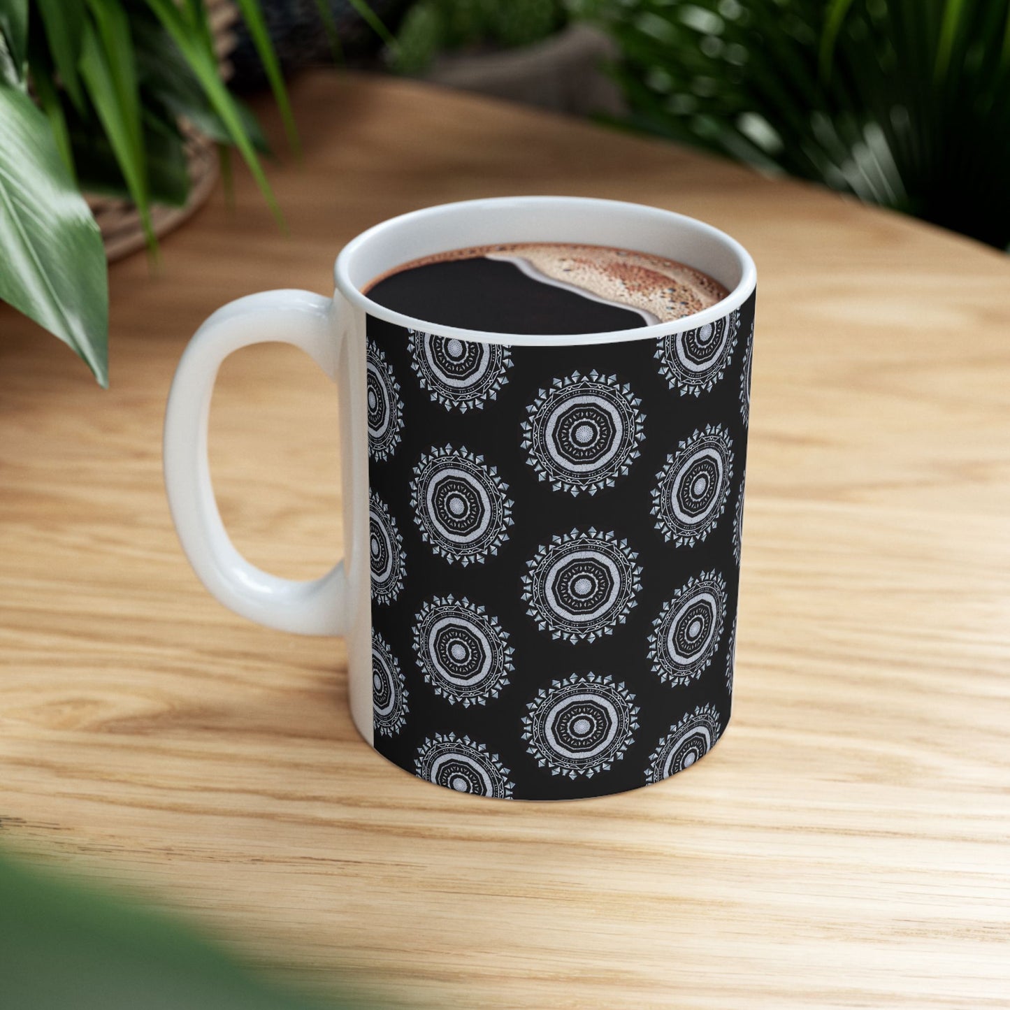 MAYA Cymatic AOP Ceramic Mug (Black)