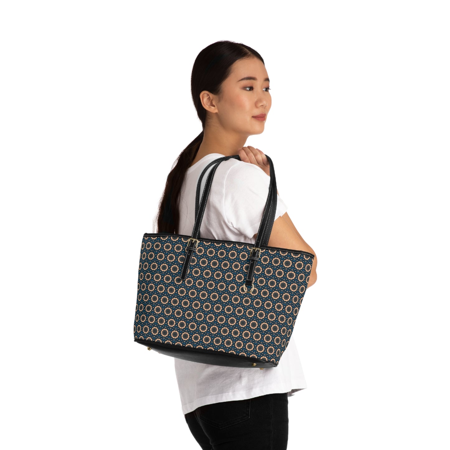 BLKSUN Cymatic Aop Pu Leather Shoulder Bag