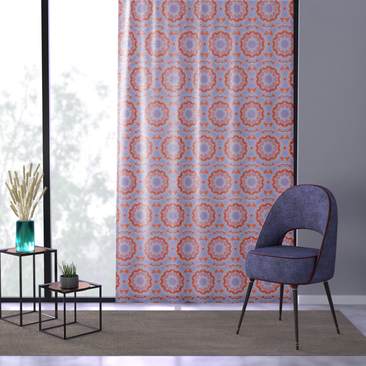 "NEBU" Cymatic Print Window Curtain - Vibrant Design for Home Decor