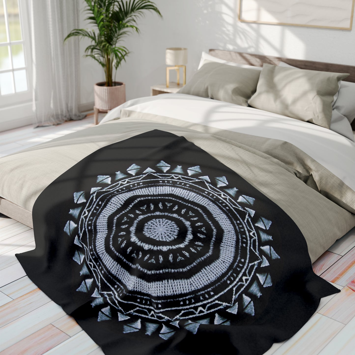 MAYA Cymatic Arctic Fleece Blanket (Black)
