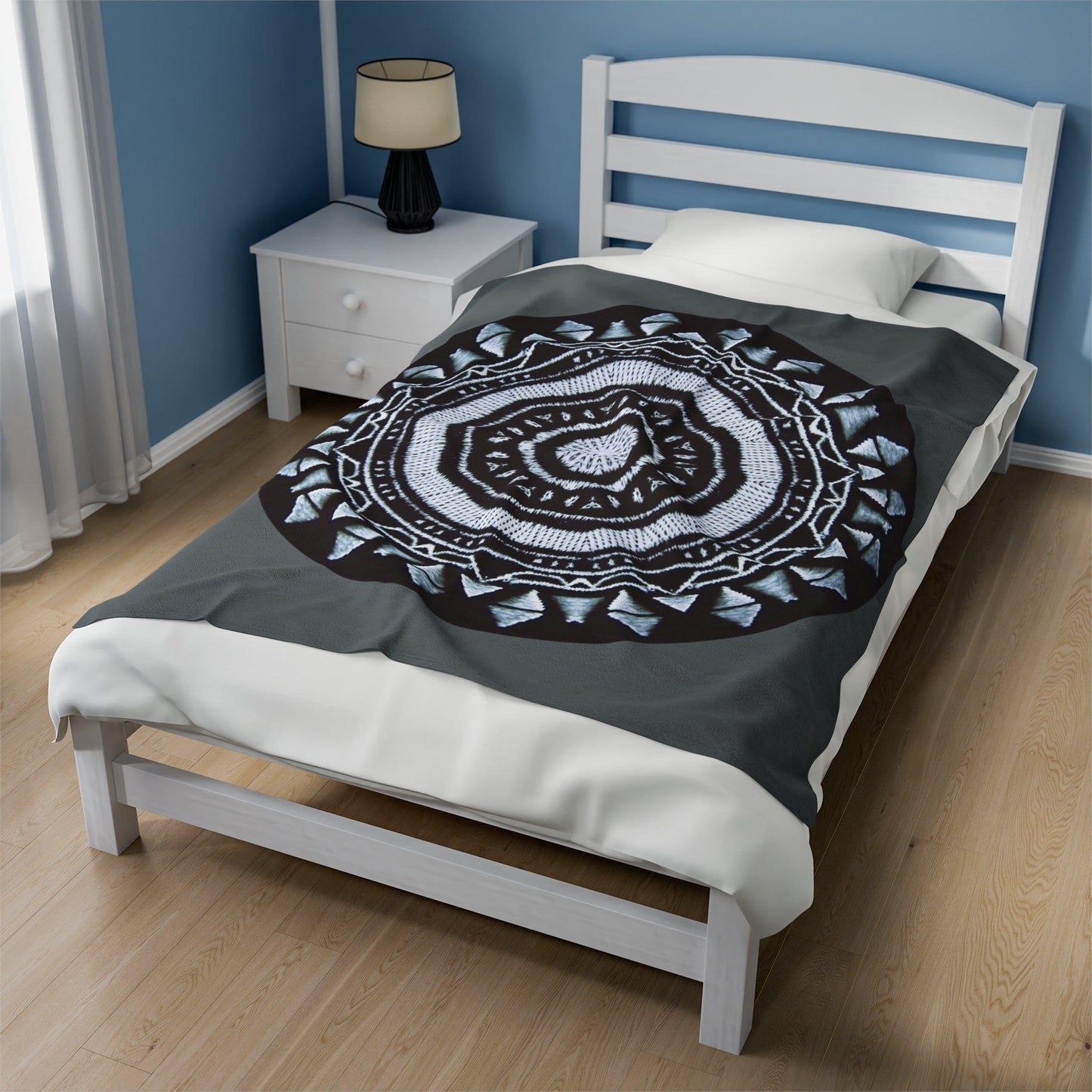 MAYA Cymatic Velveteen Blanket (Dark Grey)