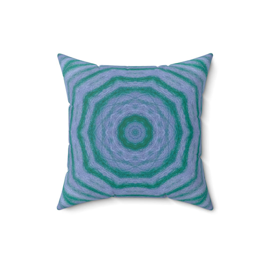 "GR33N3RY" Cymatic Print Square Cushion