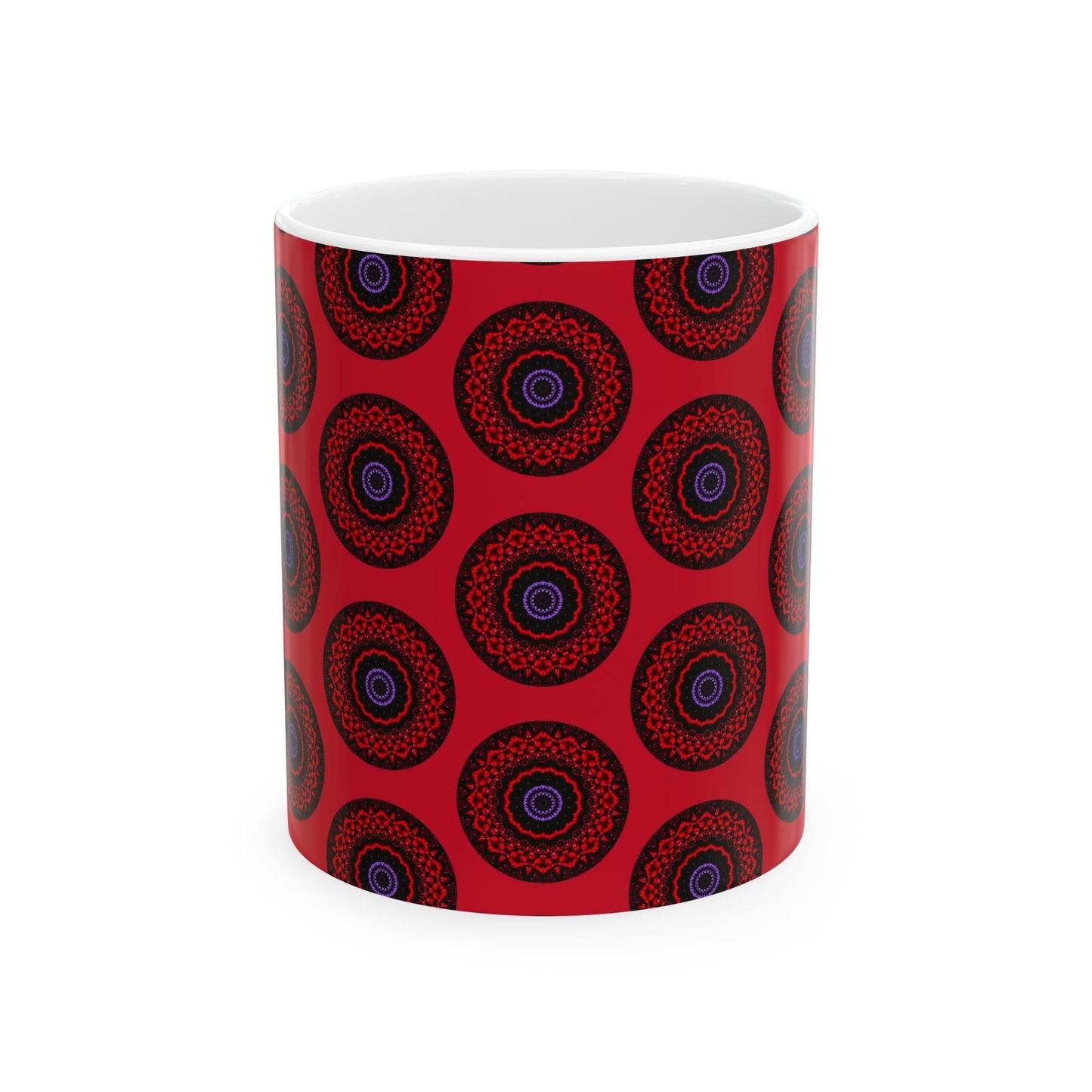 VESI Cymatic AOP Ceramic Mug (Dark Red)