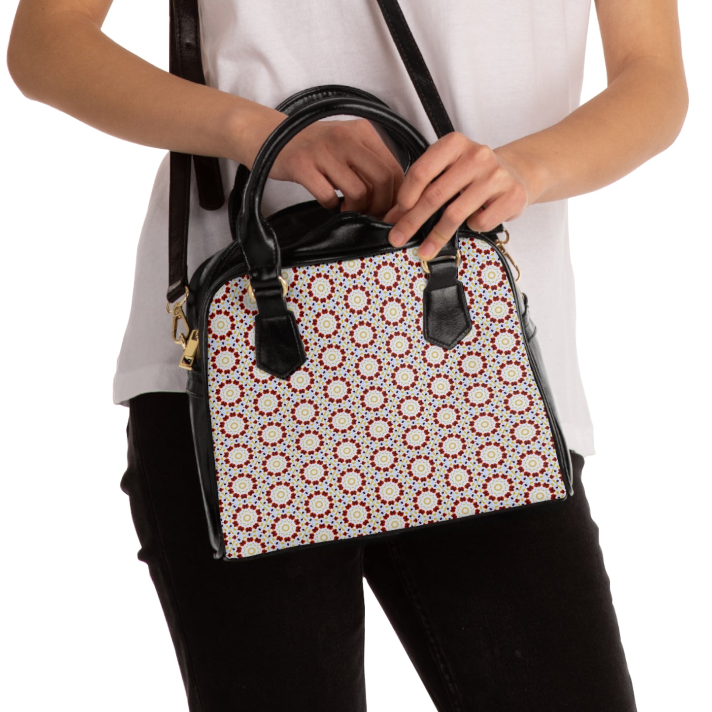 MOSAIC Cymatic Aop Pu Shoulder Handbag