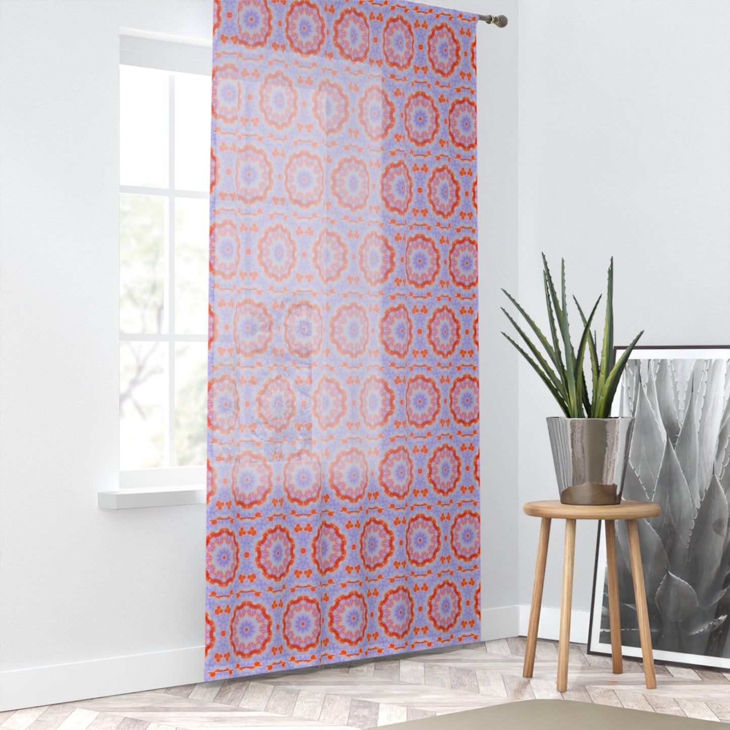 "NEBU" Cymatic Print Window Curtain - Vibrant Design for Home Decor