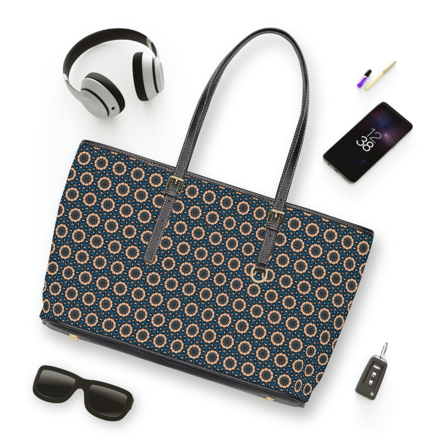 BLKSUN Cymatic Aop Pu Leather Shoulder Bag