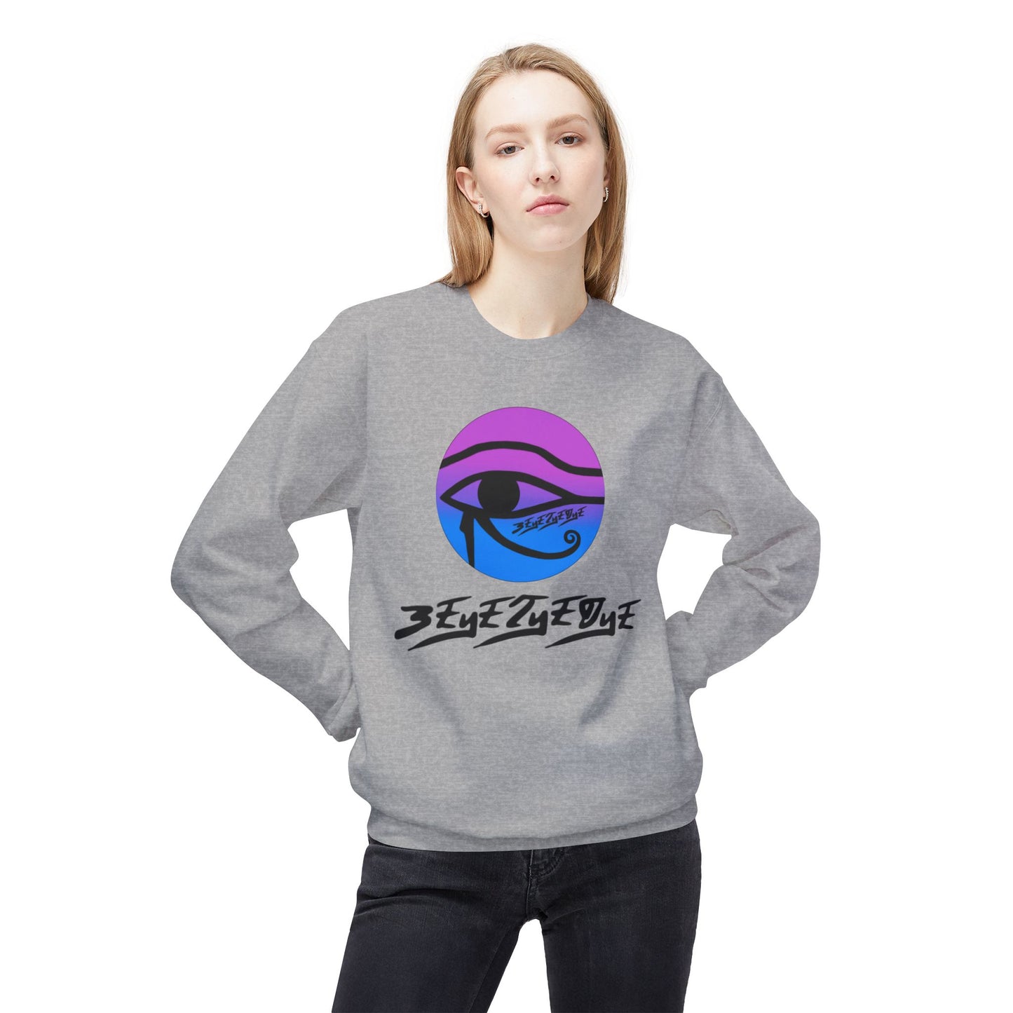Unisex 3ETD Logo Softstyle Flecce Crewneck