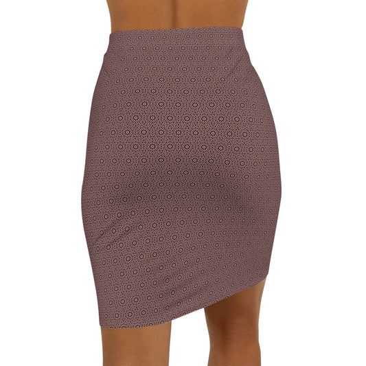 Women's “E-CLPS” Cymatic Mid-Waist AOP Pencil Skirt