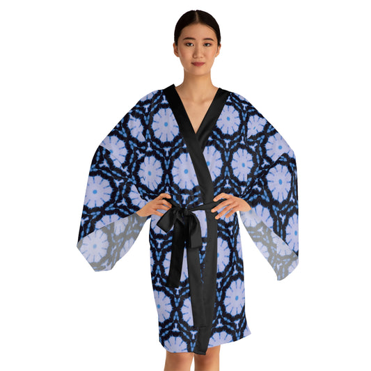 Women’s “SNWFLK” Cymatic Print Long Sleeve Kimono Robe
