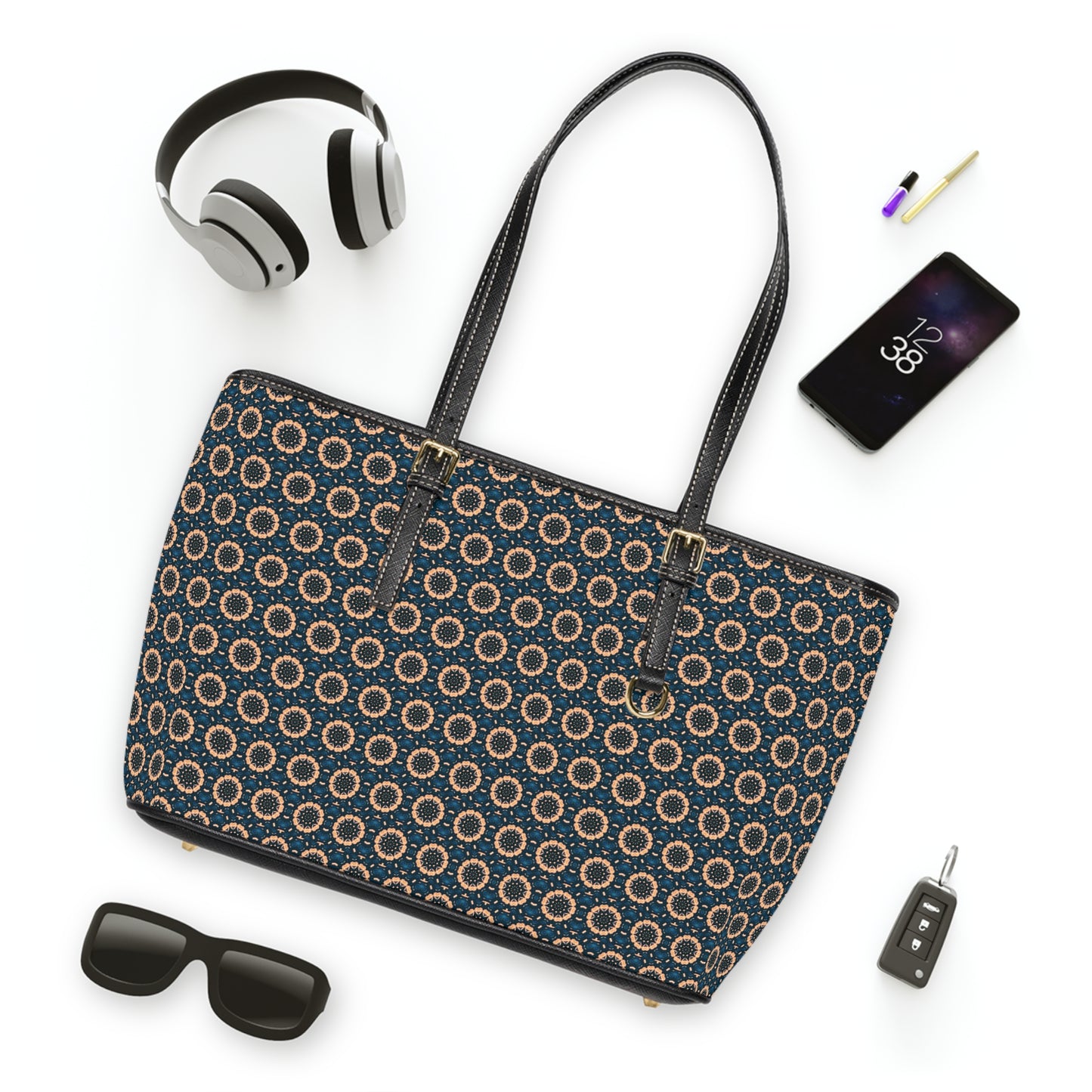 BLKSUN Cymatic Aop Pu Leather Shoulder Bag