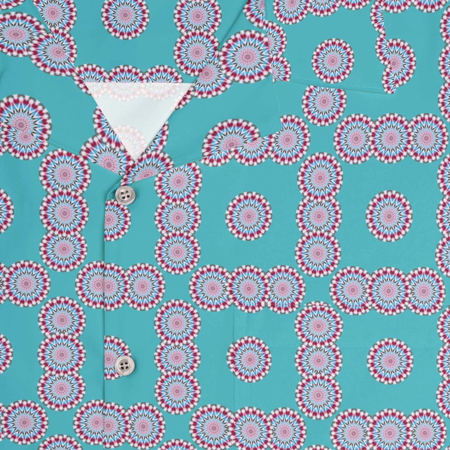 Men's "HYP3R" Cymatic Check Aop Boxy Shirt (Turquoise)