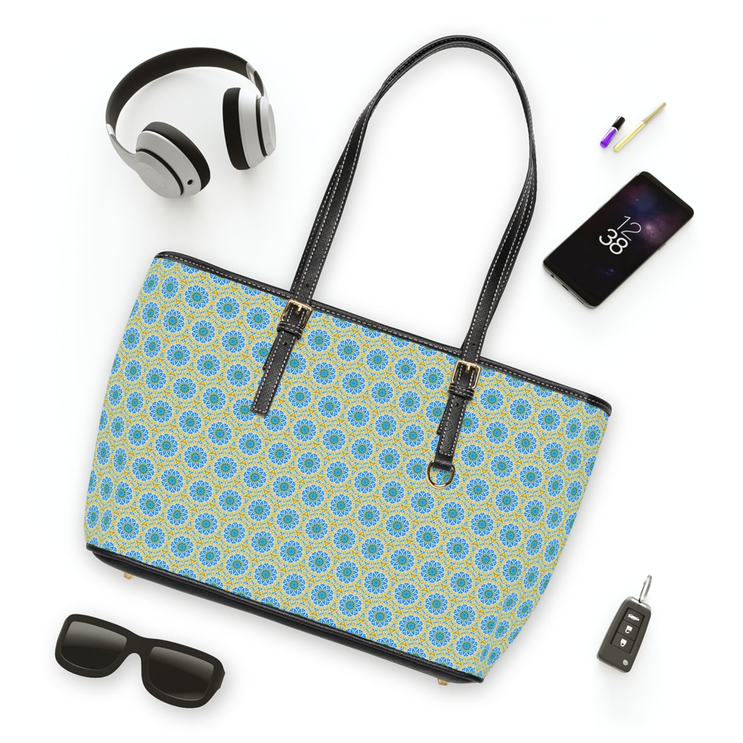 GETA Cymatic Aop Pu Leather Shoulder Bag