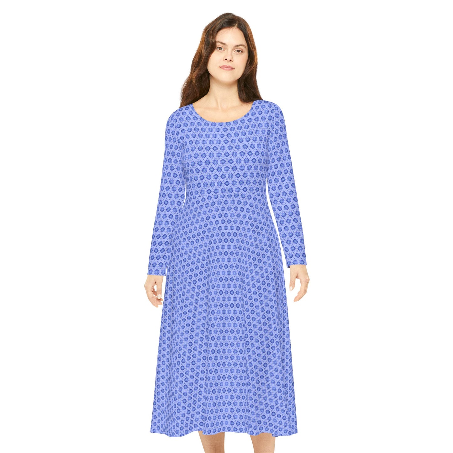 Women's "LOTUS" Cymatic Aop Elegant Long Sleeve Dress