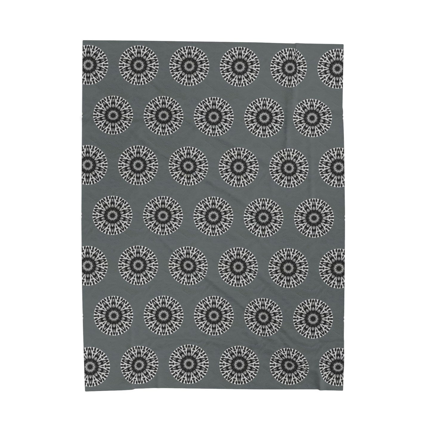 E-VEIL EYE Cymatic AOP Velveteen Blanket (Dark Grey)