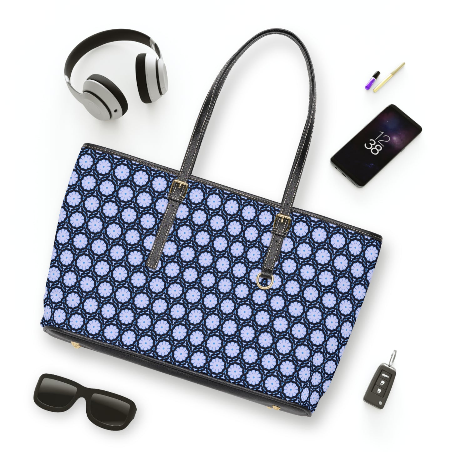 SNWFLK Cymatic Aop Pu Leather Shoulder Bag