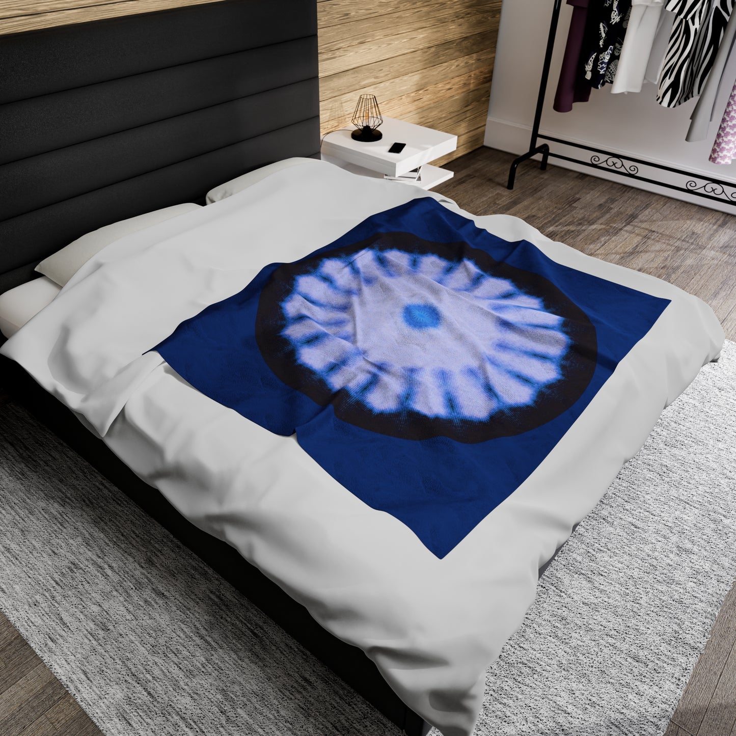 SNWFLK-2 Cymatic Velveteen Blanket (Dark Blue)