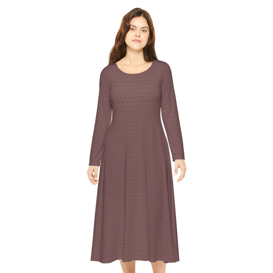 Women's "E-CLPS" Cymatic Aop Elegant Long Sleeve Dress