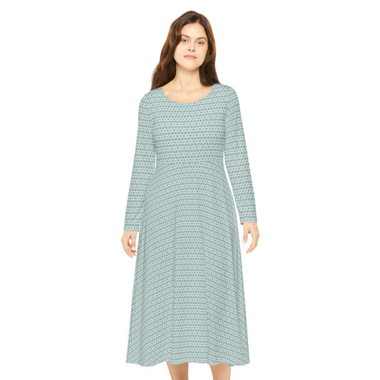 Women's "CYMANTIQUE" Cymatic Aop Elegant Long Sleeve Dress