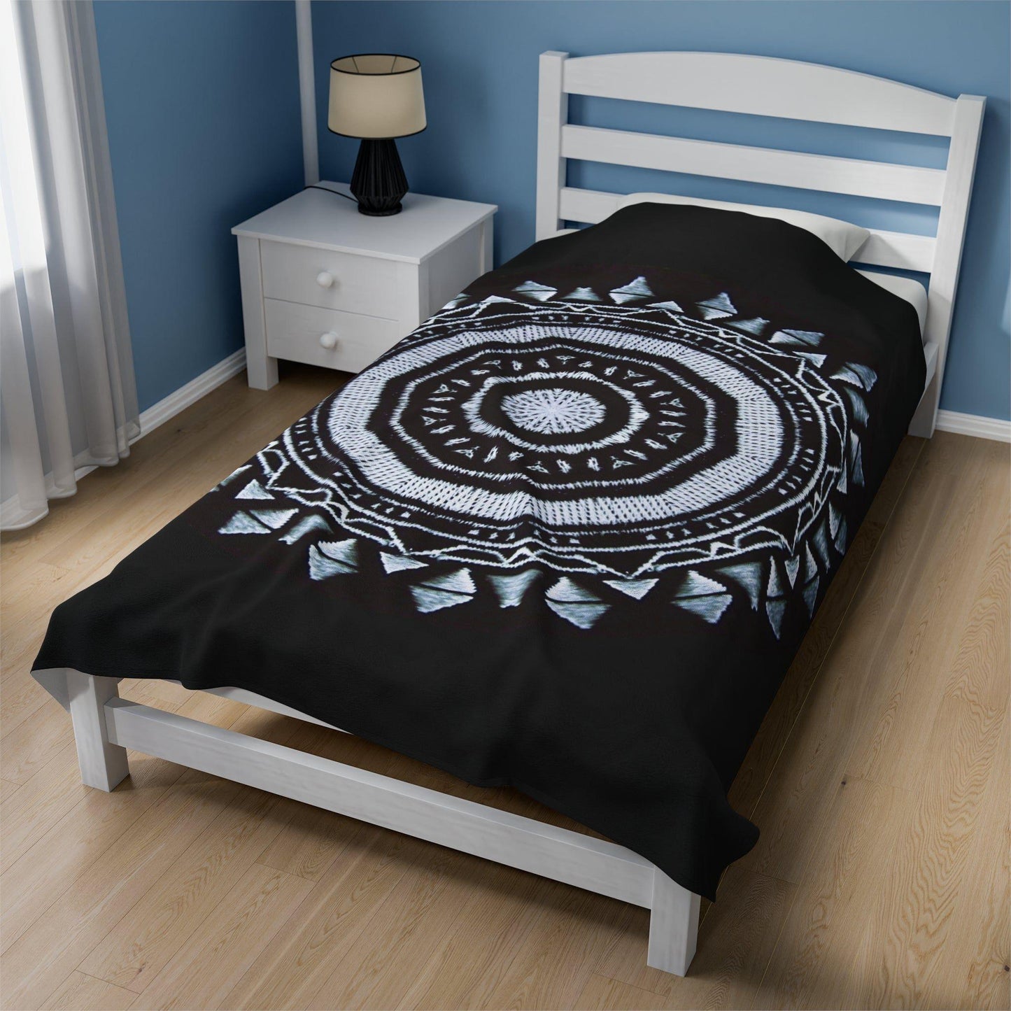 MAYA Cymatic Velveteen Blanket (Black)