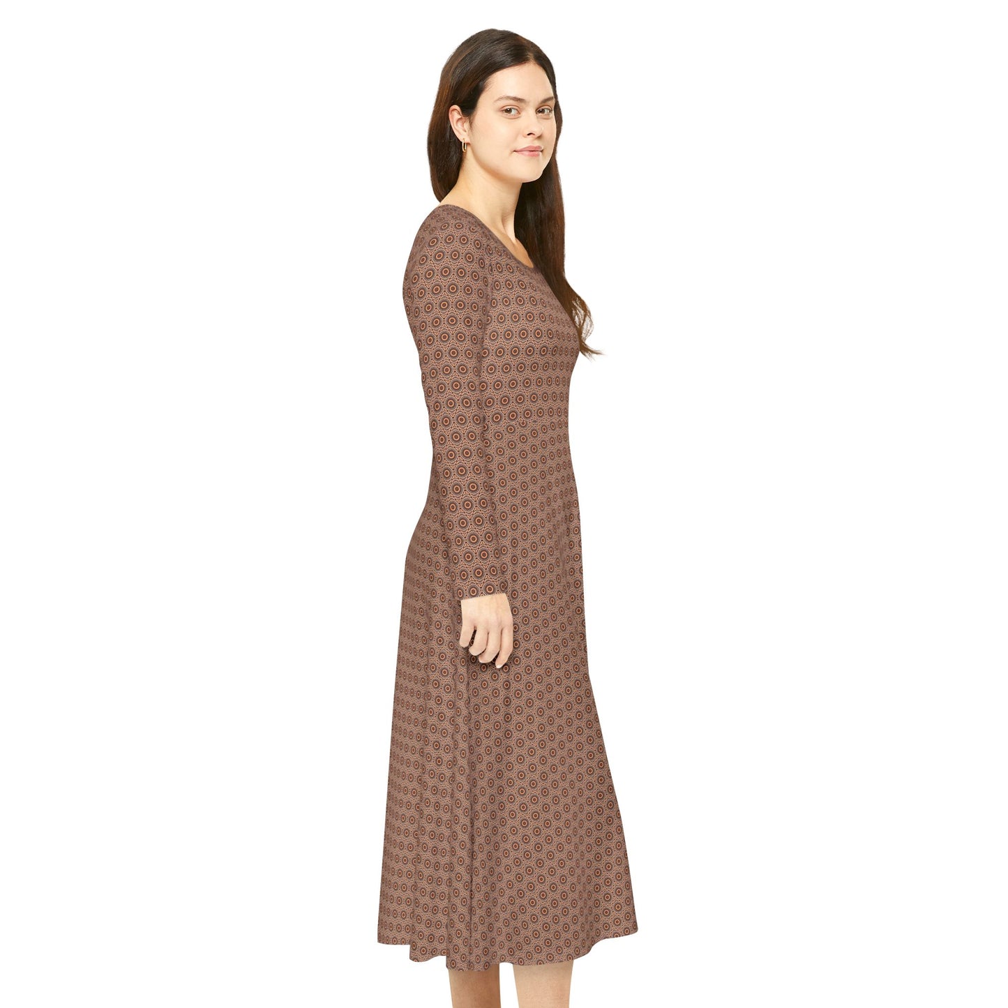 Women's "EYECEE" Cymatic Aop Elegant Long Sleeve Dress