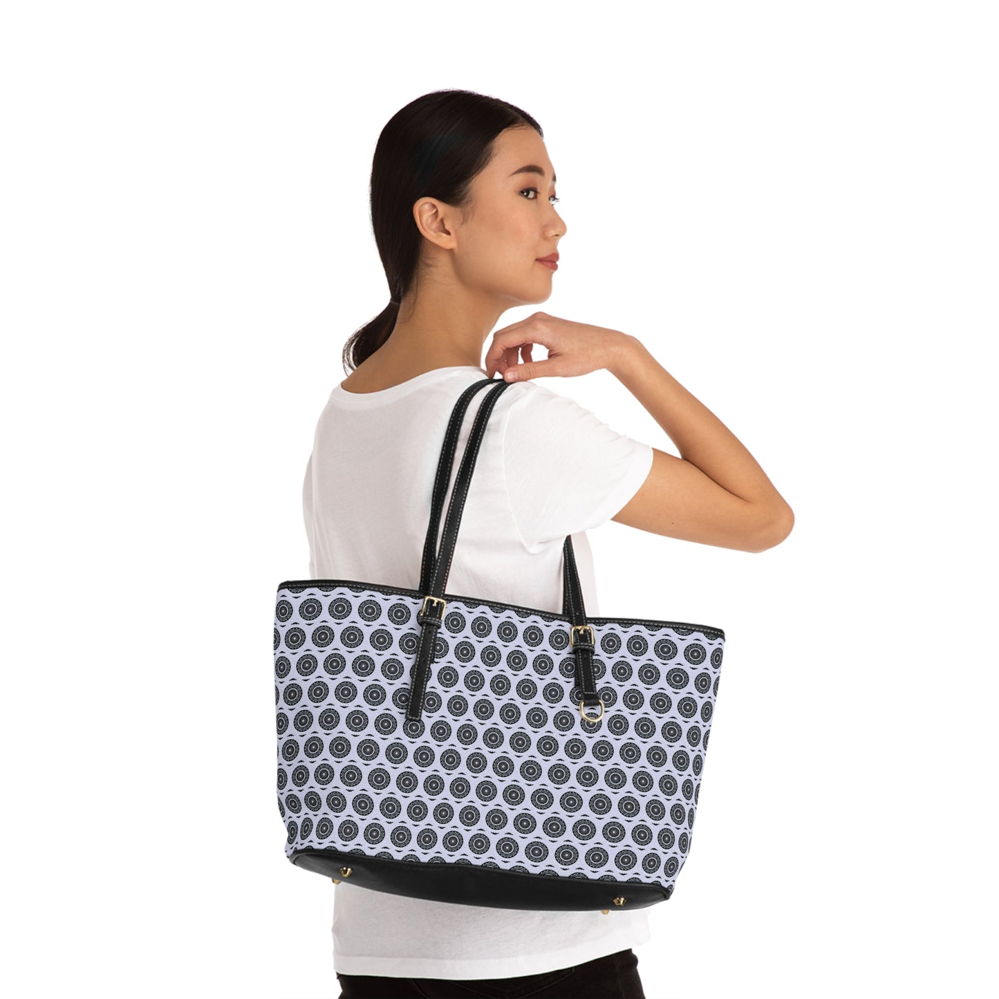 MAYA Cymatic Aop Pu Leather Shoulder Bag