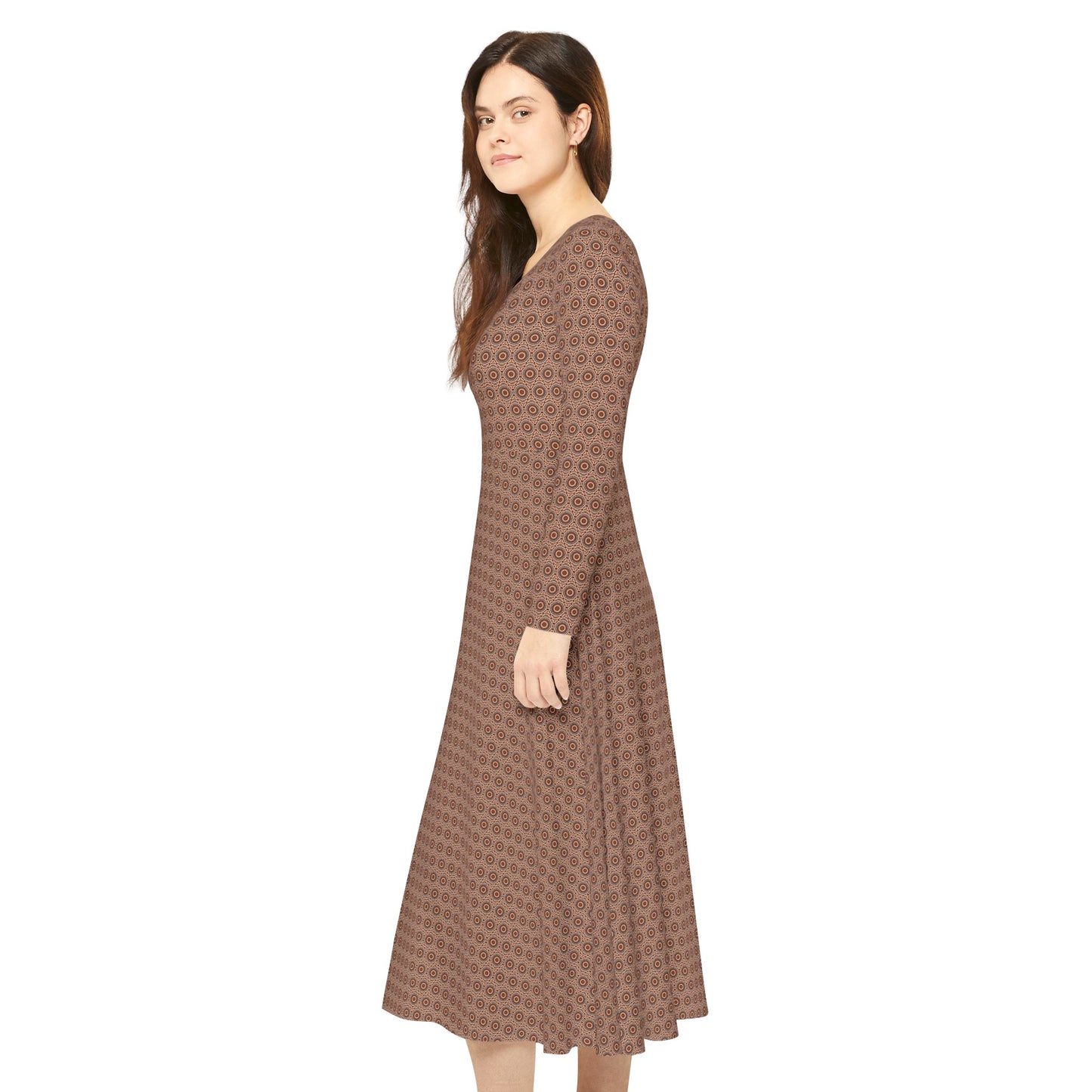 Women's "EYECEE" Cymatic Aop Elegant Long Sleeve Dress