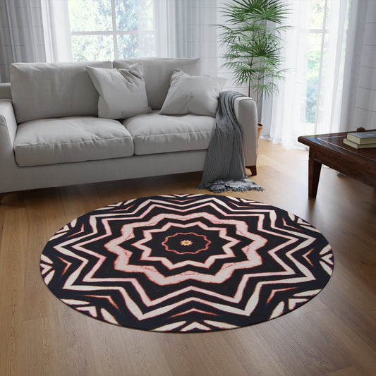 “A-BYSS” Cymatic Print Round Rug