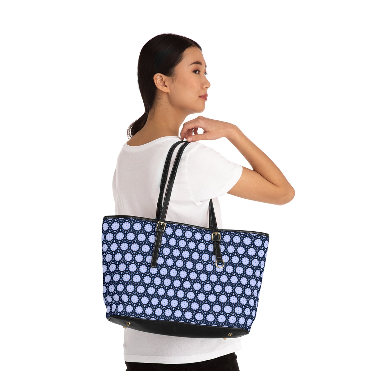 SNWFLK Cymatic Aop Pu Leather Shoulder Bag