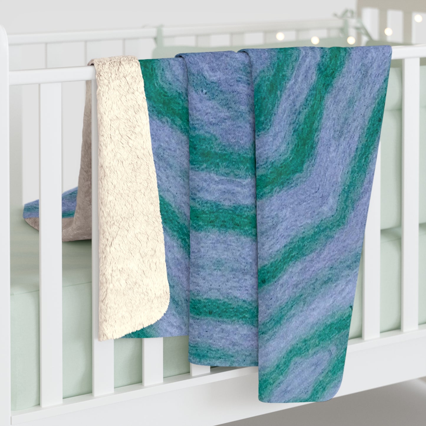 "GR33N3RY" Sherpa Fleece Blanket | Cosy Throw for Home Decor & Gifts