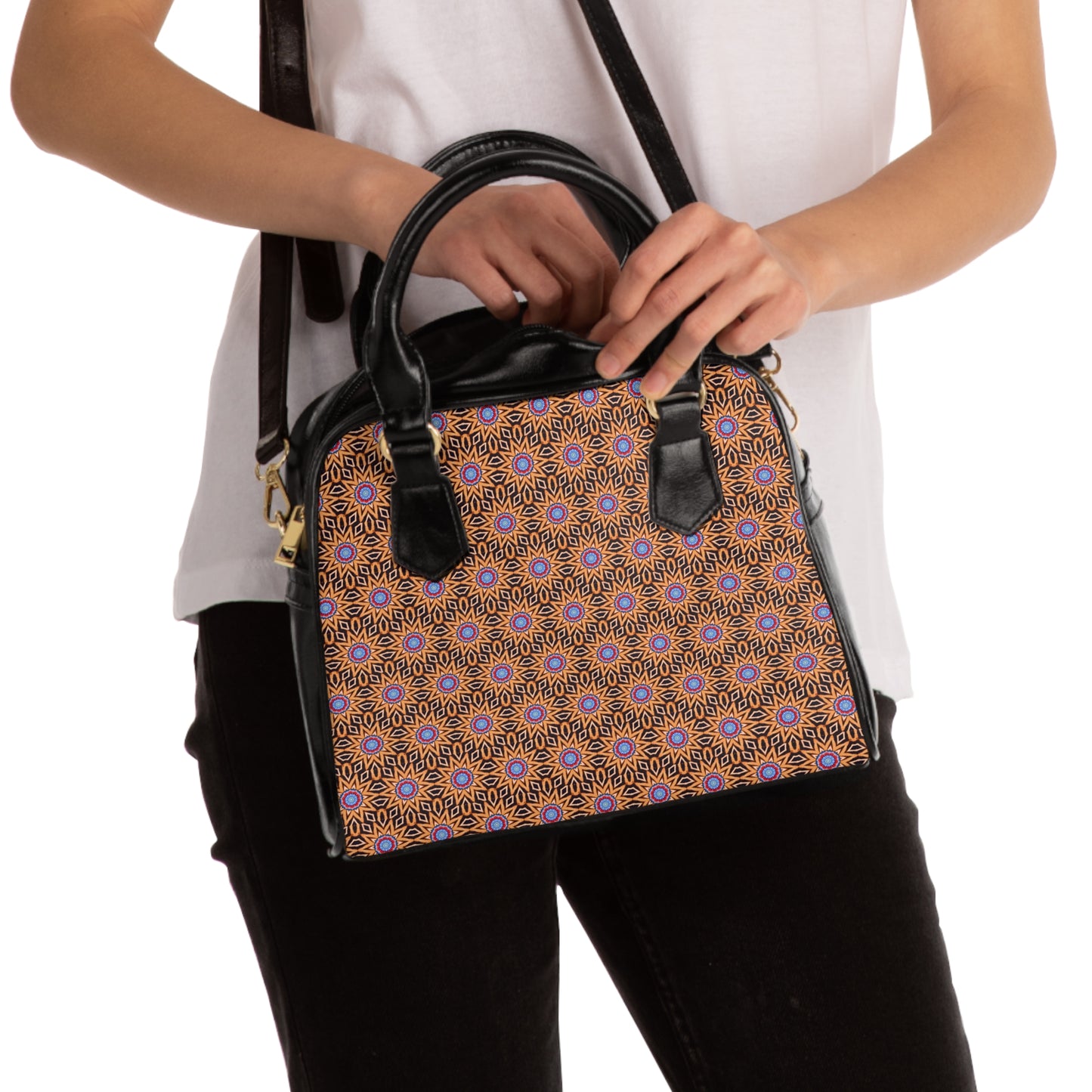 KABBA Cymatic Aop Pu Shoulder Handbag