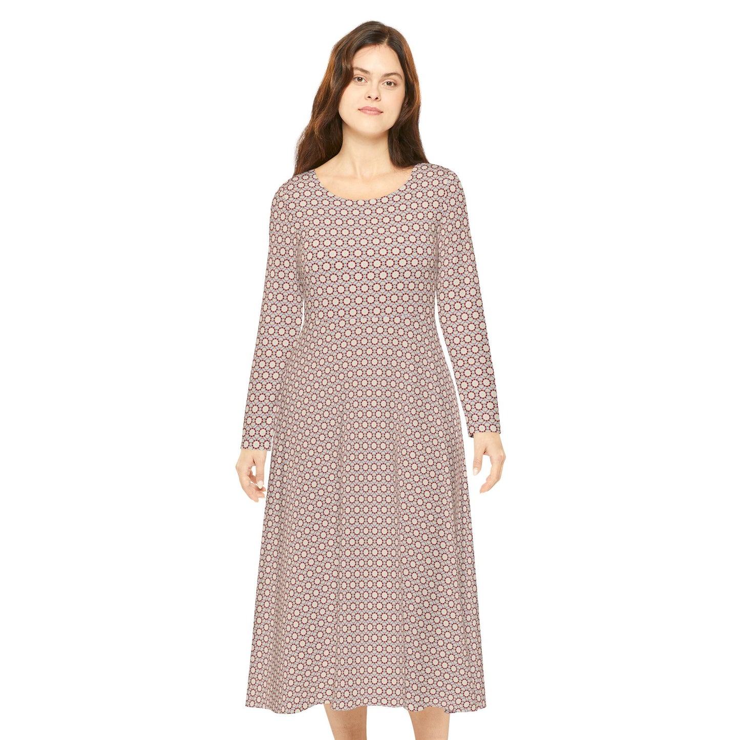 Women's "MOSAIC" Cymatic Aop Elegant Long Sleeve Dress