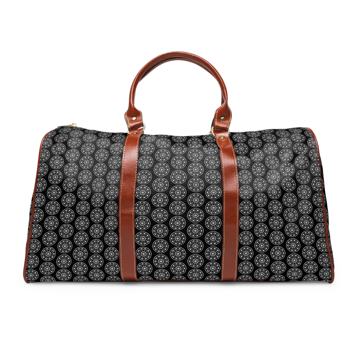 Noir STMPUNK Cymatic Aop Waterproof Pu Travel Bag (Black)