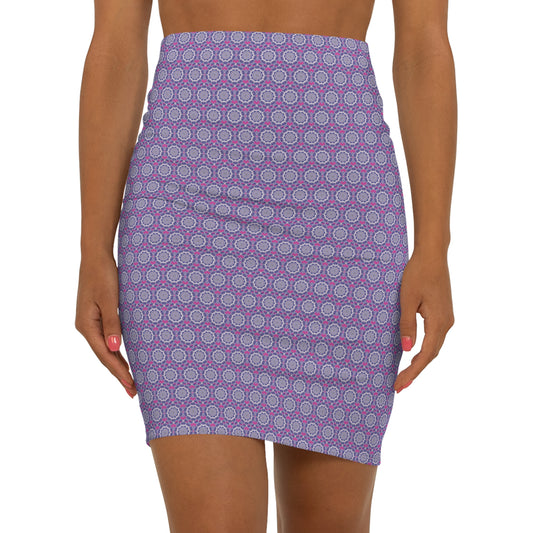 Women's “VibeRATE” Cymatic Mid-Waist AOP Pencil Skirt