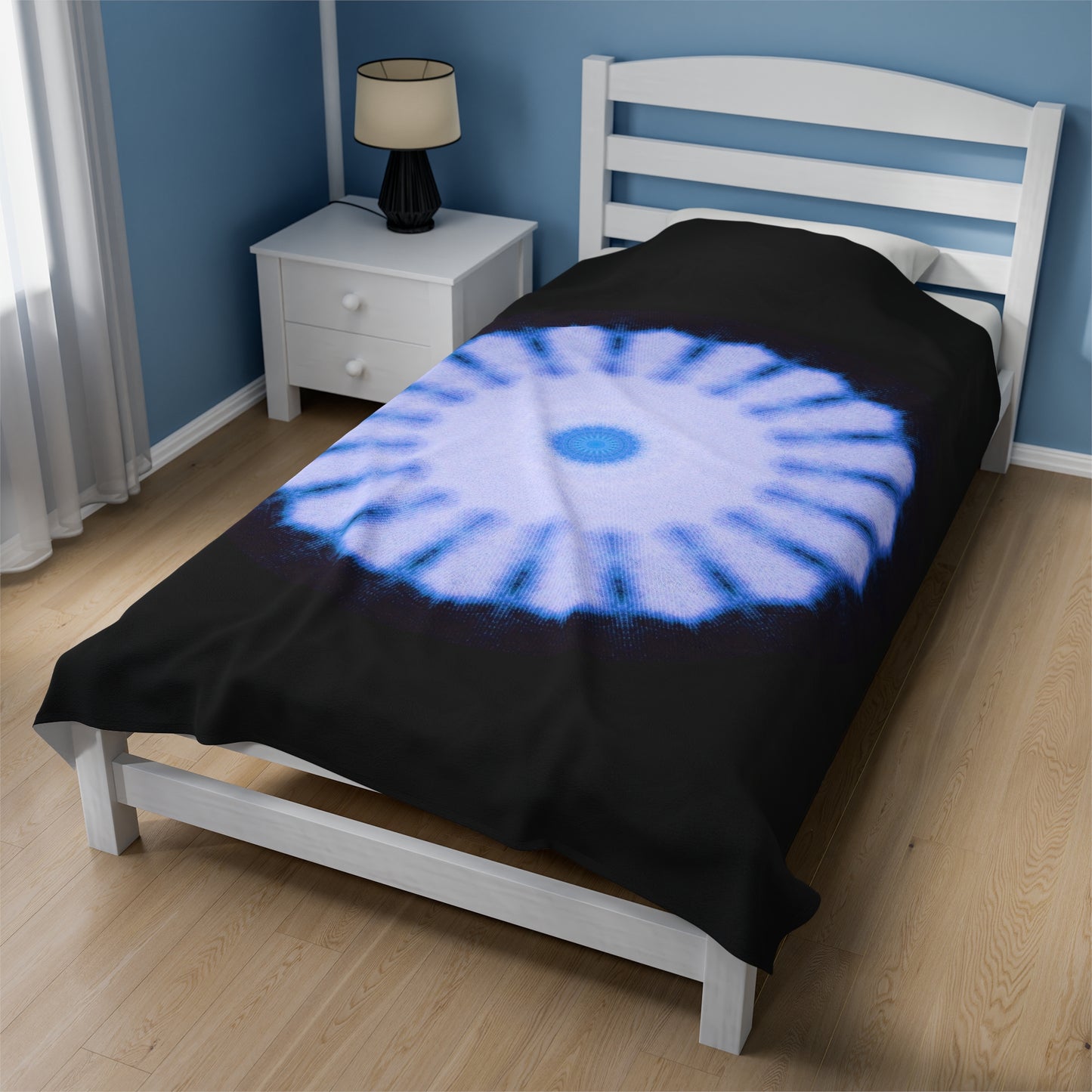 SNWFLK-2 Cymatic Velveteen Blanket (Black)