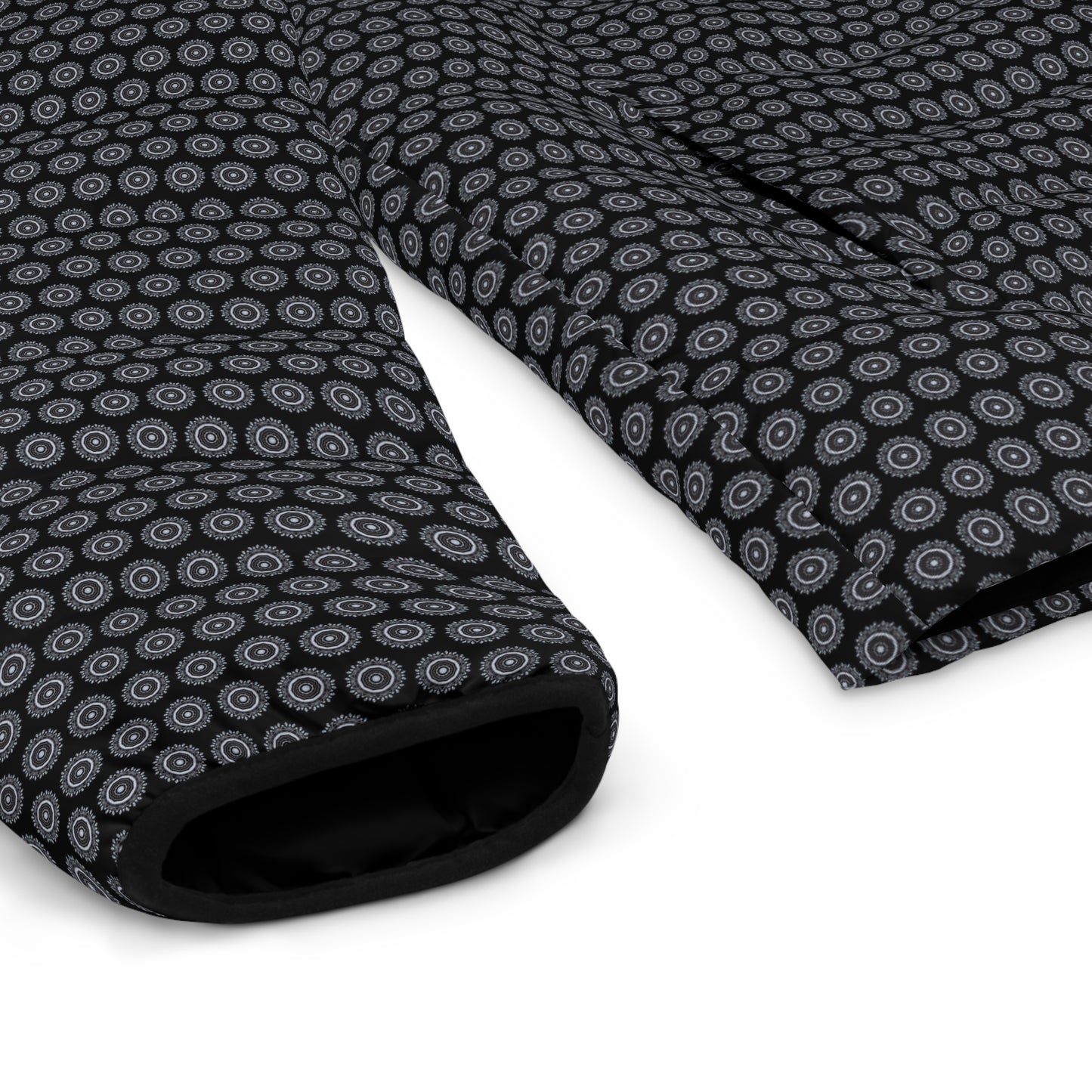 Men's “MAYA” Cymatic AOP Puffer Jacket (Black)