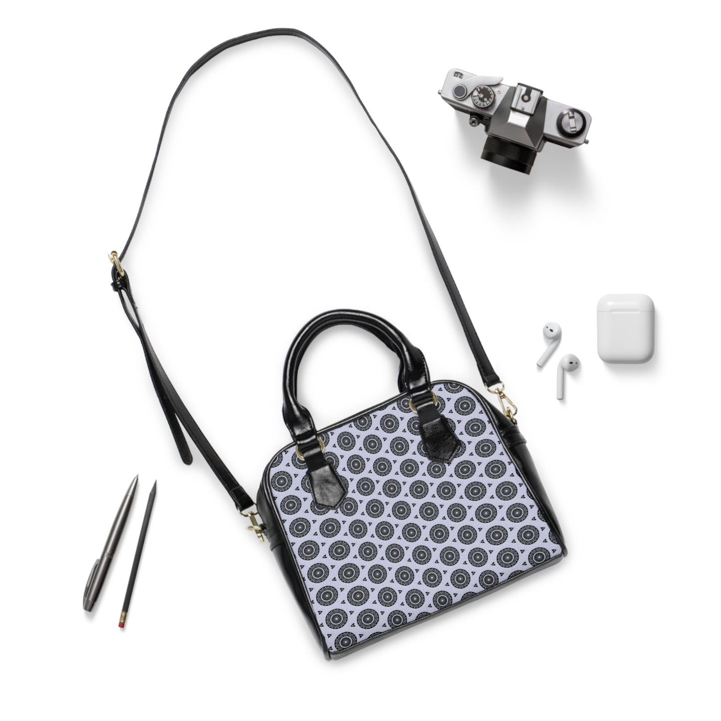 MAYA Cymatic Aop Pu Shoulder Handbag