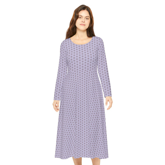 Women's "TETRA" Cymatic Aop Elegant Long Sleeve Dress