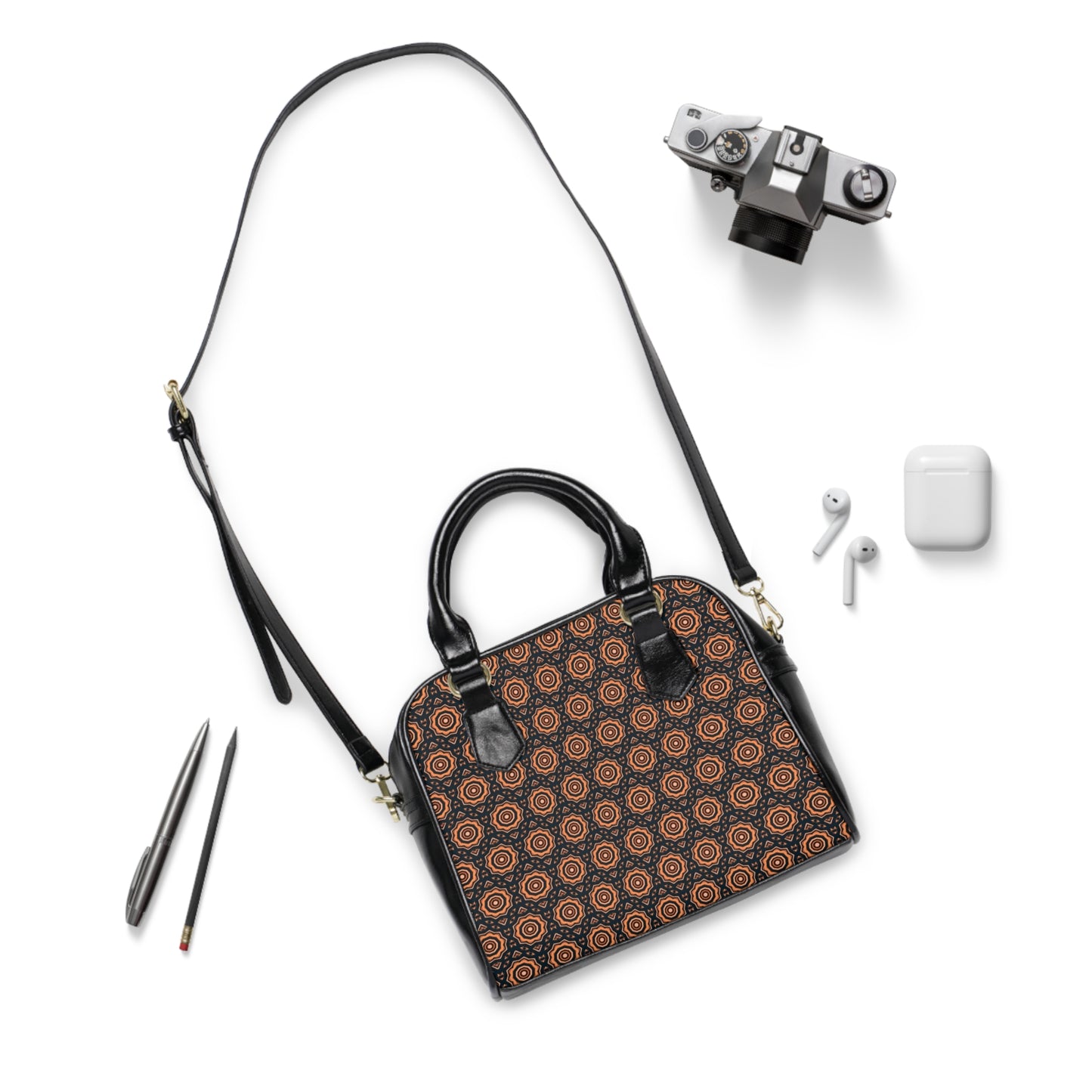 417 Cymatic Aop Pu Shoulder Handbag