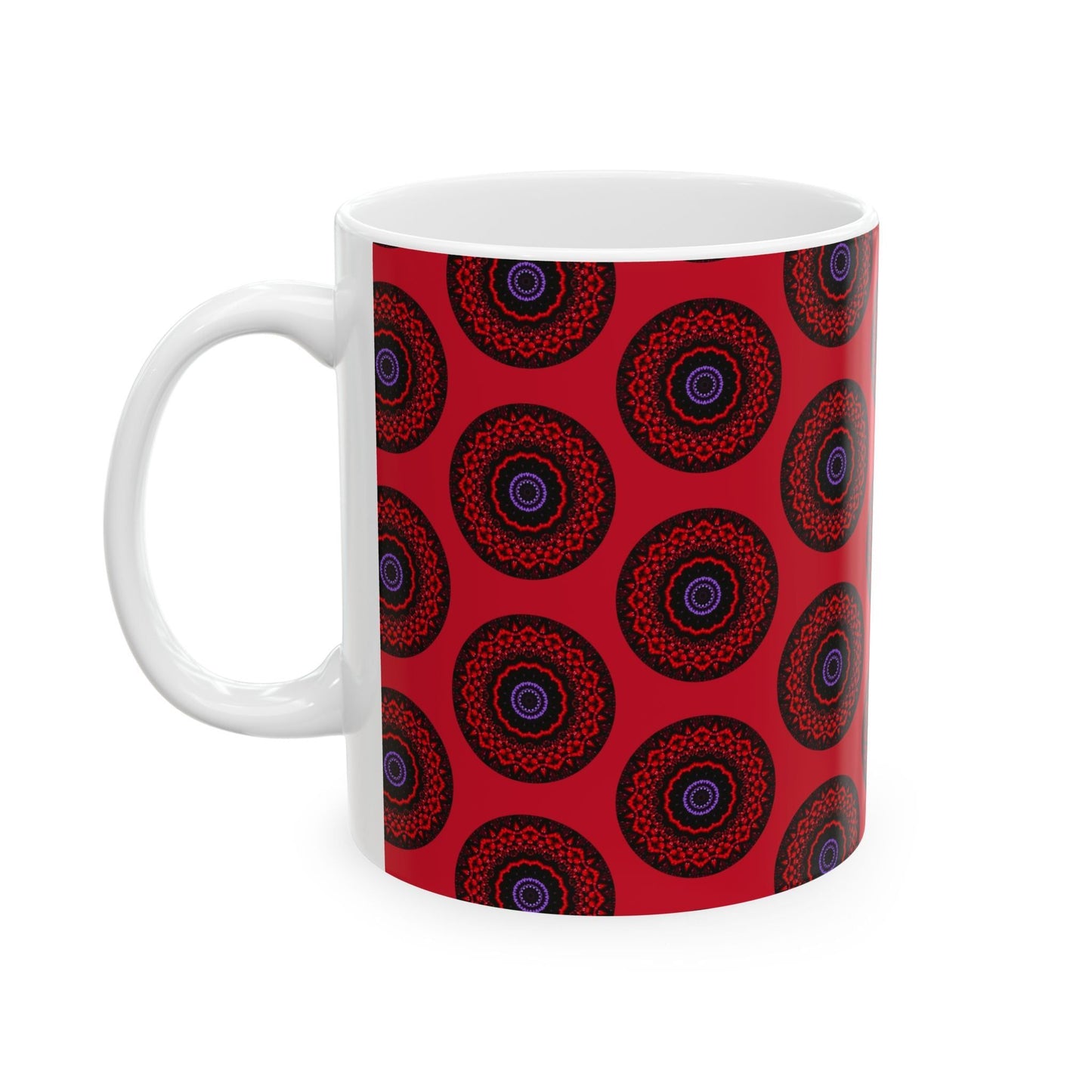VESI Cymatic AOP Ceramic Mug (Dark Red)
