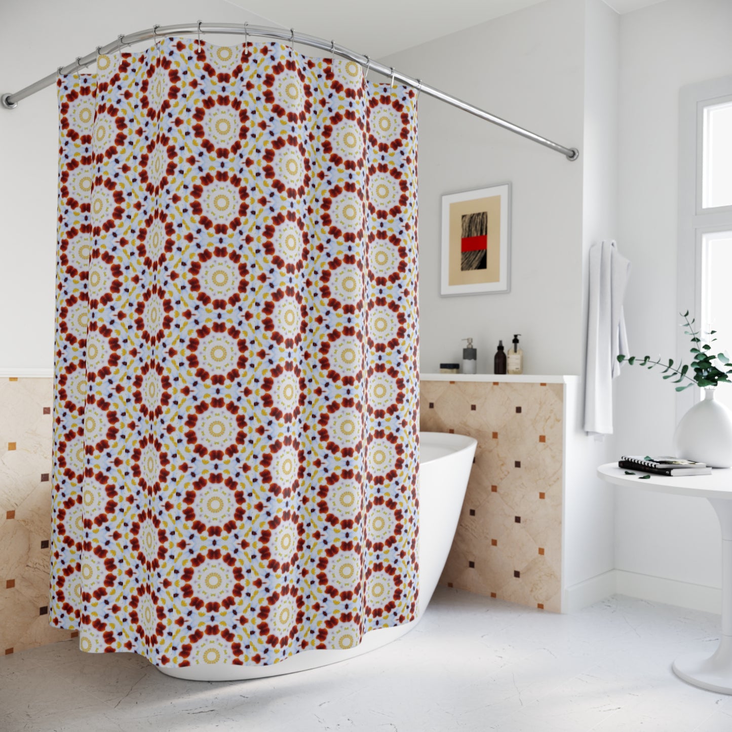 "MOSAIC" Cymatic Print Shower Curtains