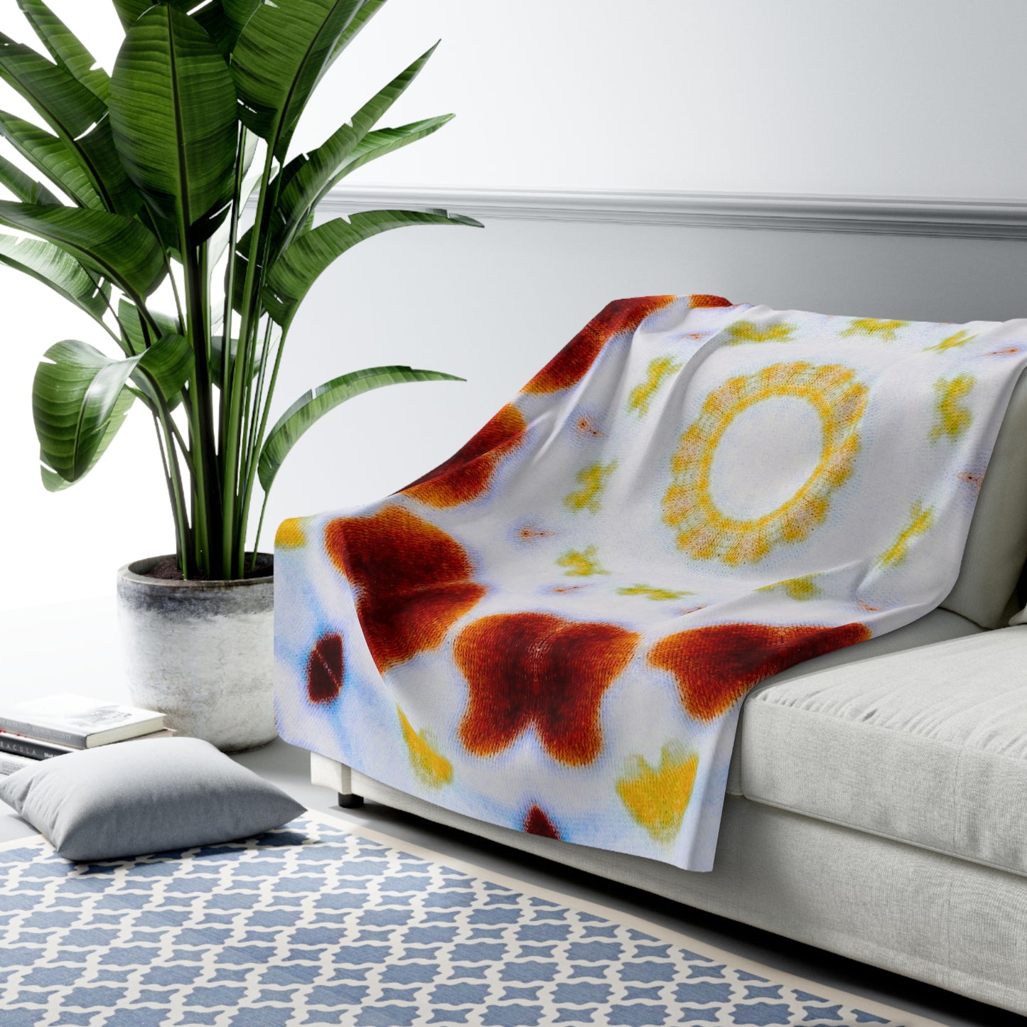"MOSAiC" Sherpa Fleece Blanket | Cosy Throw for Home Decor & Gifts