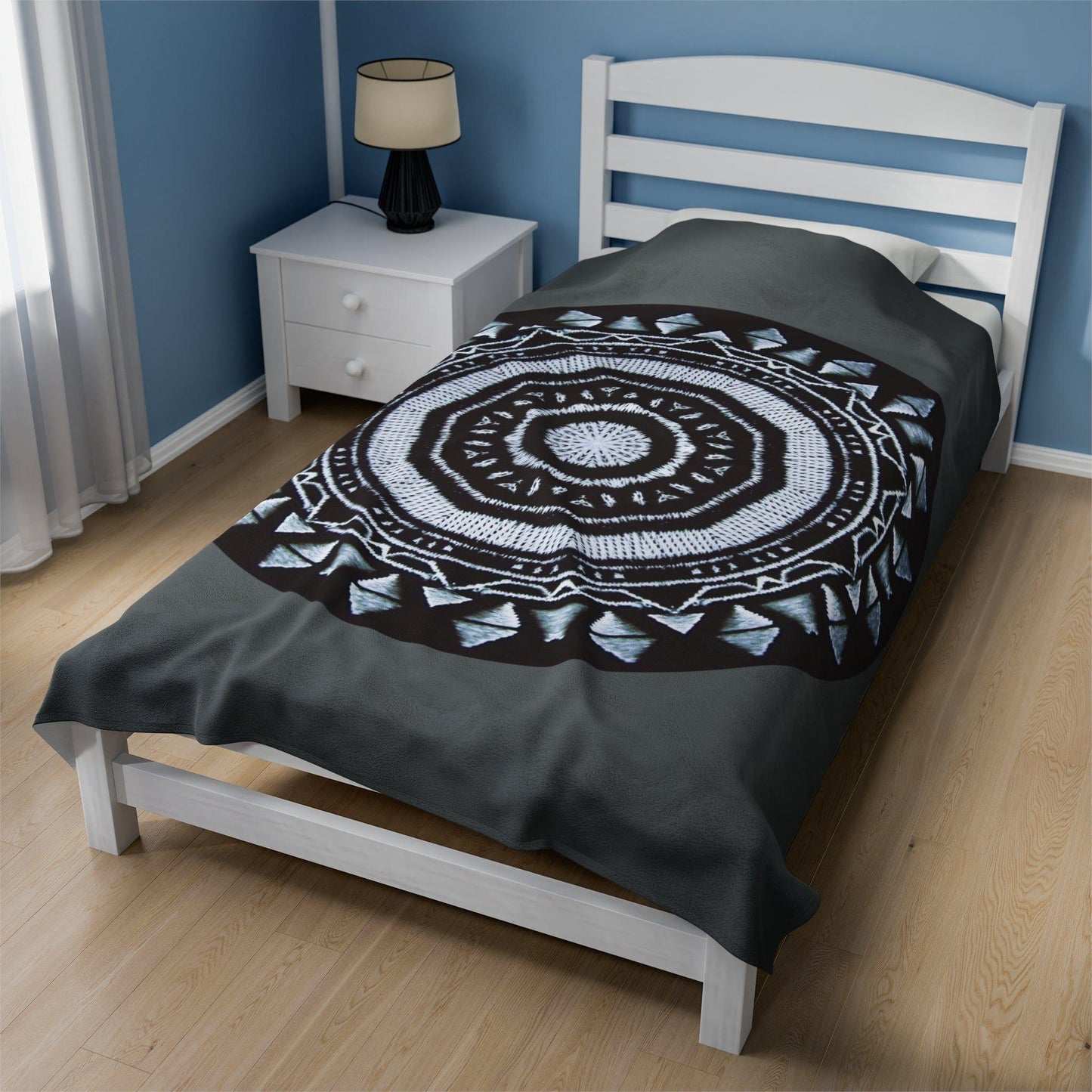 MAYA Cymatic Velveteen Blanket (Dark Grey)