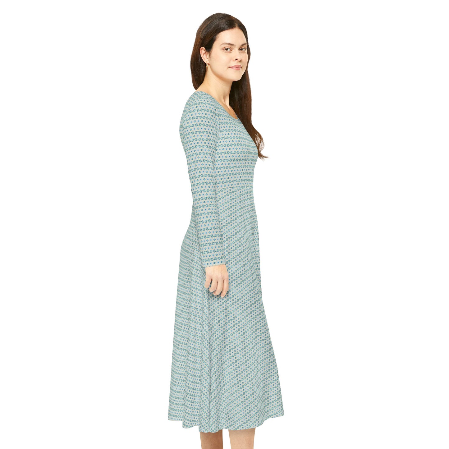 Women's "CYMANTIQUE" Cymatic Aop Elegant Long Sleeve Dress