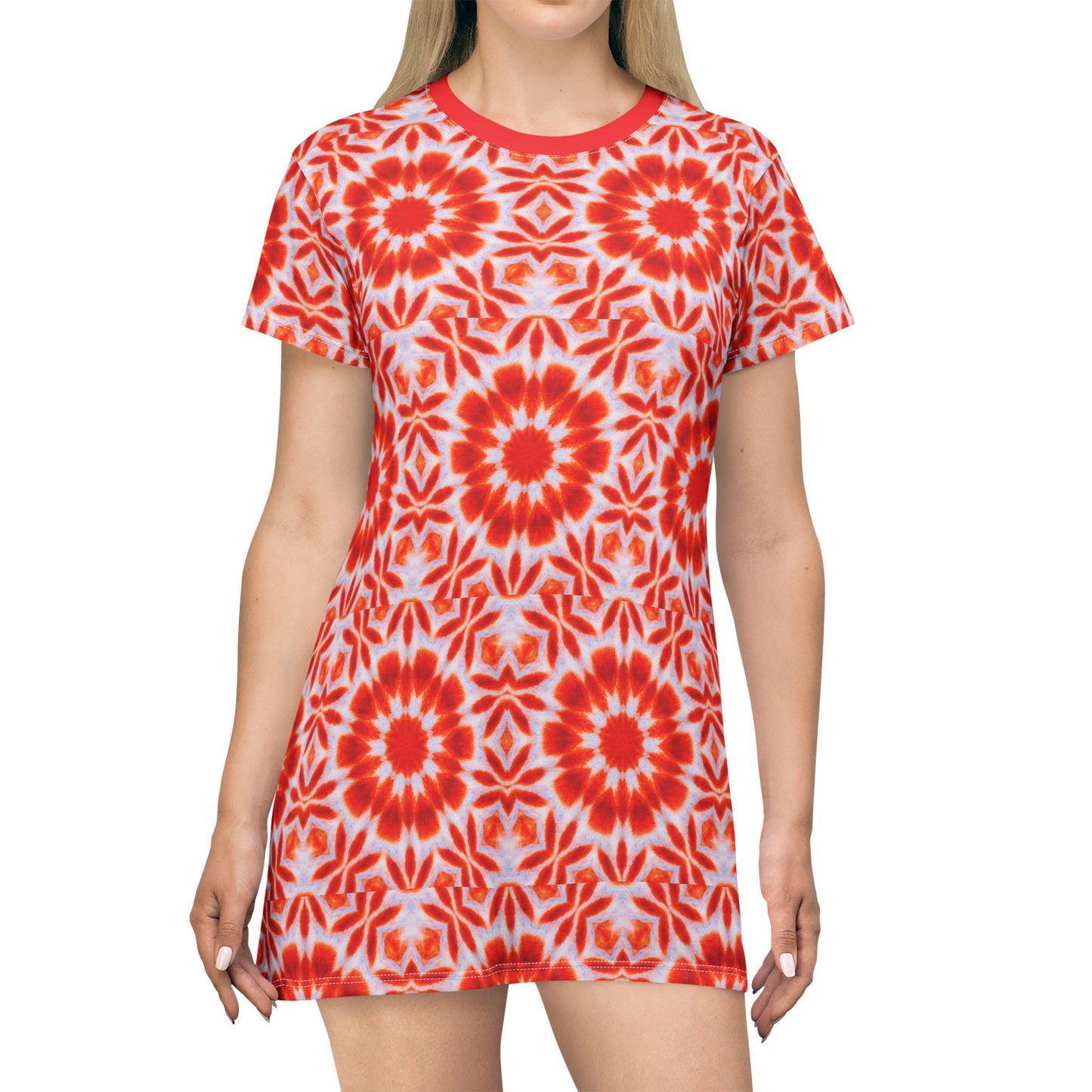 Women's "SACRAL" AOP T-Shirt Dress for Summer Fun